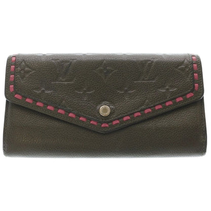 Louis Vuitton Empreinte Portefeuille Sarah Wallet Card Case Khaki Pink Leather