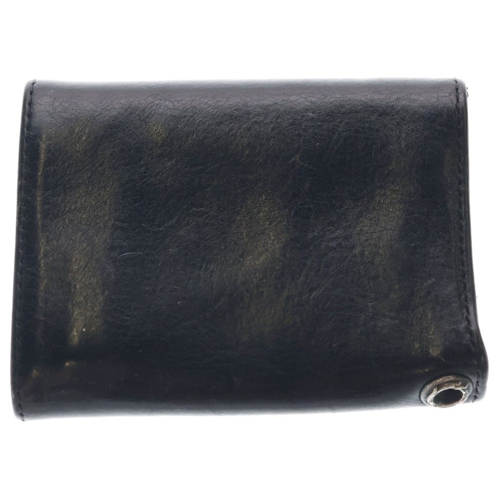 Chrome Heart Button Leather Wallet Black — view 2