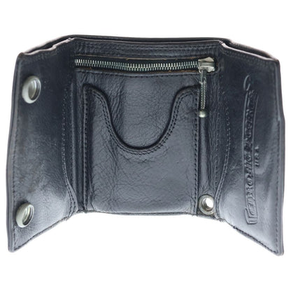 Chrome Heart Button Leather Wallet Black — view 4
