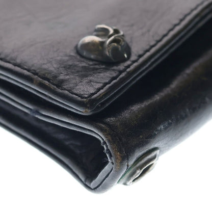 Chrome Heart Button Leather Wallet Black — view 5