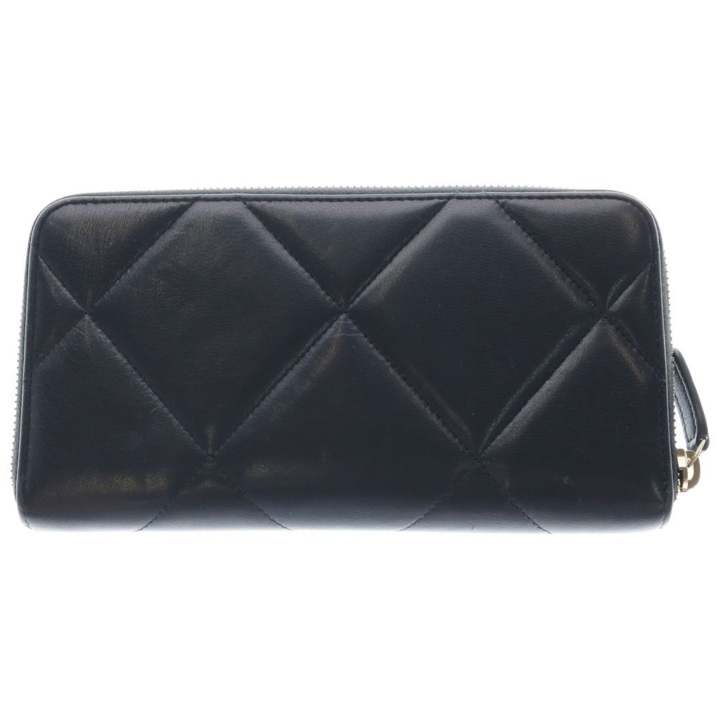 Chanel CC Logo Lambskin Zip Around Wallet Black — view 2