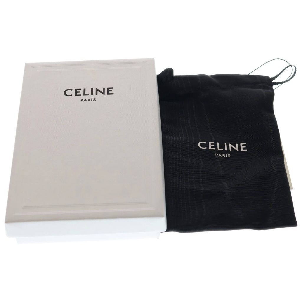 Celine Triomphe Pattern Leather Card Case Business Holder Black Brown — view 6