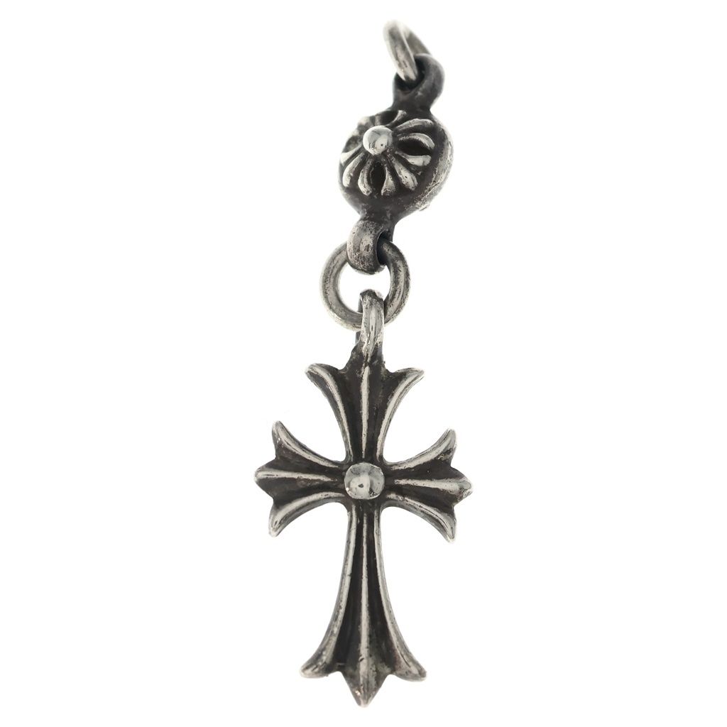 Chrome Hearts Vintage Tny CH Crs 1 Ball Tiny CH Cross Charm Pendant Top Silver — view 2