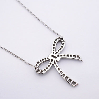 Tiffany & Co Necklace Bow Ribbon Platinum Diamond — view 2