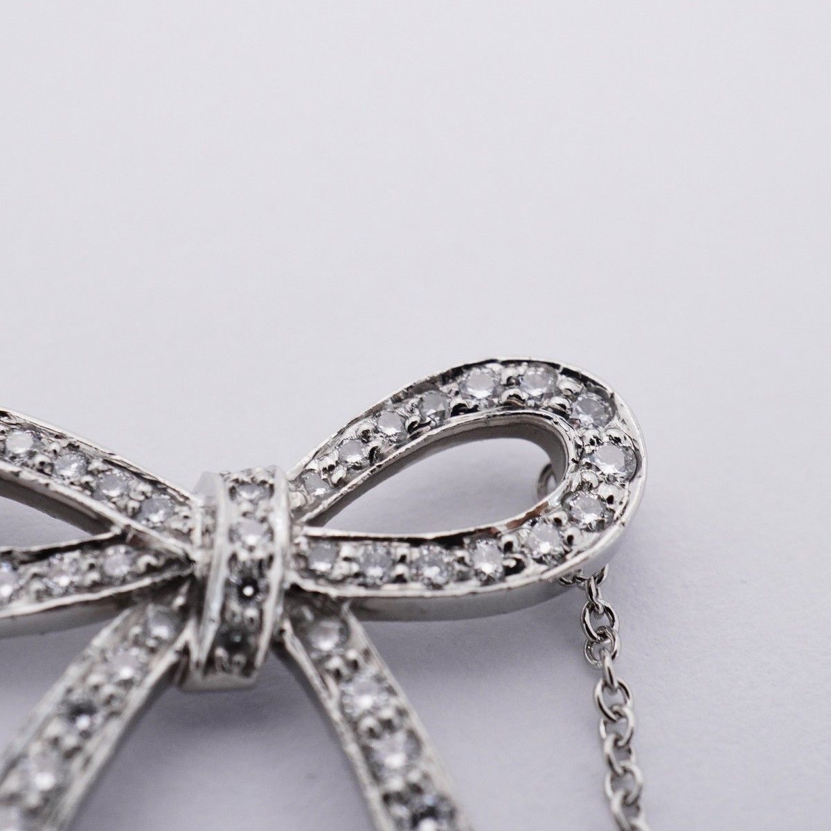 Tiffany & Co Necklace Bow Ribbon Platinum Diamond — view 8