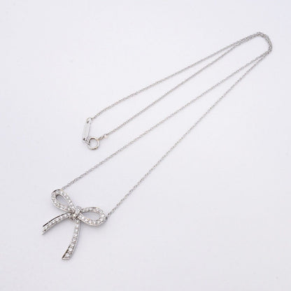 Tiffany & Co Necklace Bow Ribbon Platinum Diamond — view 3