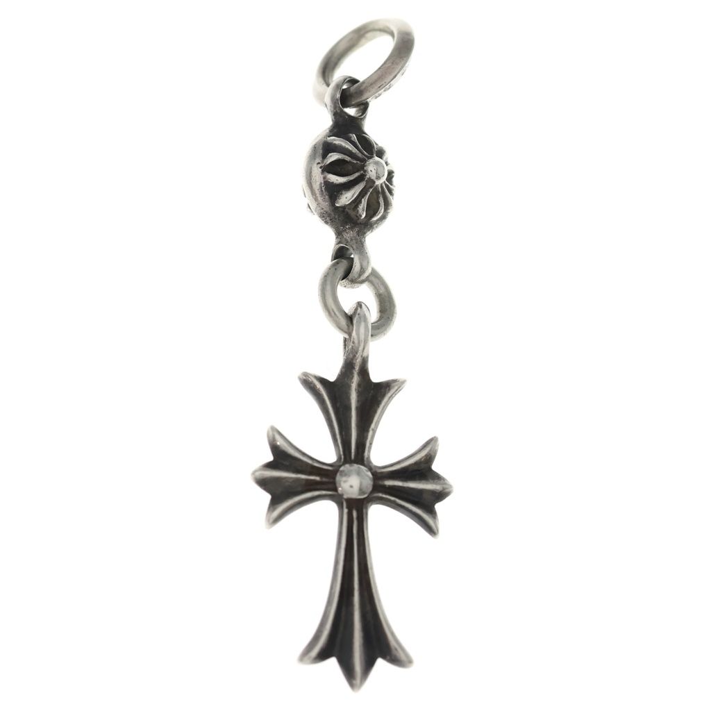 Chrome Hearts Tny CH Crs 1 Ball Tiny CH Cross Charm Pendant Top Silver
