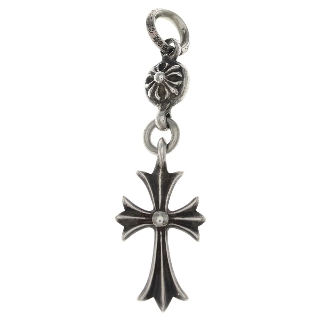 Chrome Hearts Tny CH Crs 1 Ball Tiny CH Cross Charm Pendant Top Silver — view 2