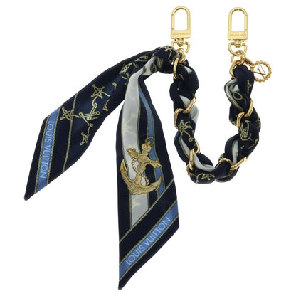 Louis Vuitton Bag Charm Nautical Blue Key Holder Navy Silk Gold