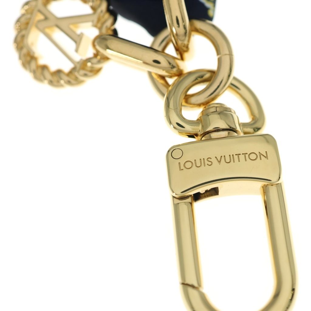 Louis Vuitton Bag Charm Nautical Blue Key Holder Navy Silk Gold — view 5