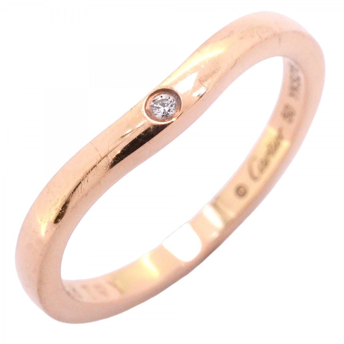 Cartier Ring Ballerina 18k Pink Gold Diamond 60 Flat