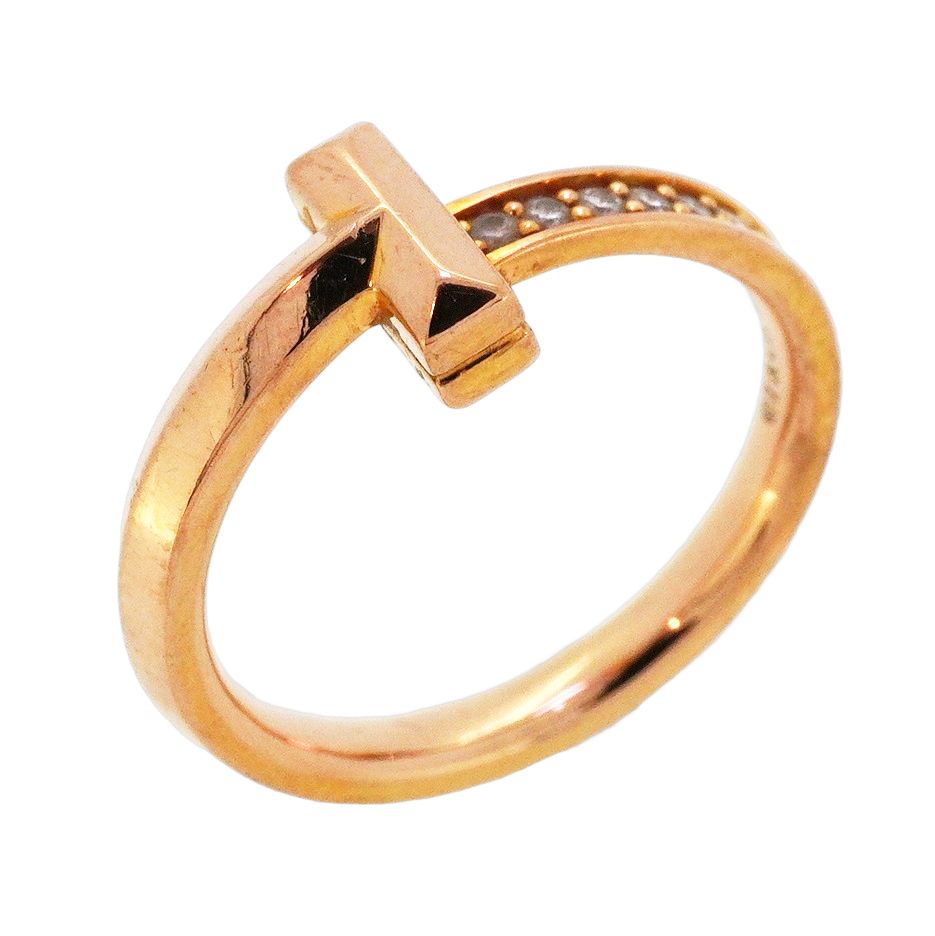 Tiffany & Co Ring T One 18k Pink Gold Diamond
