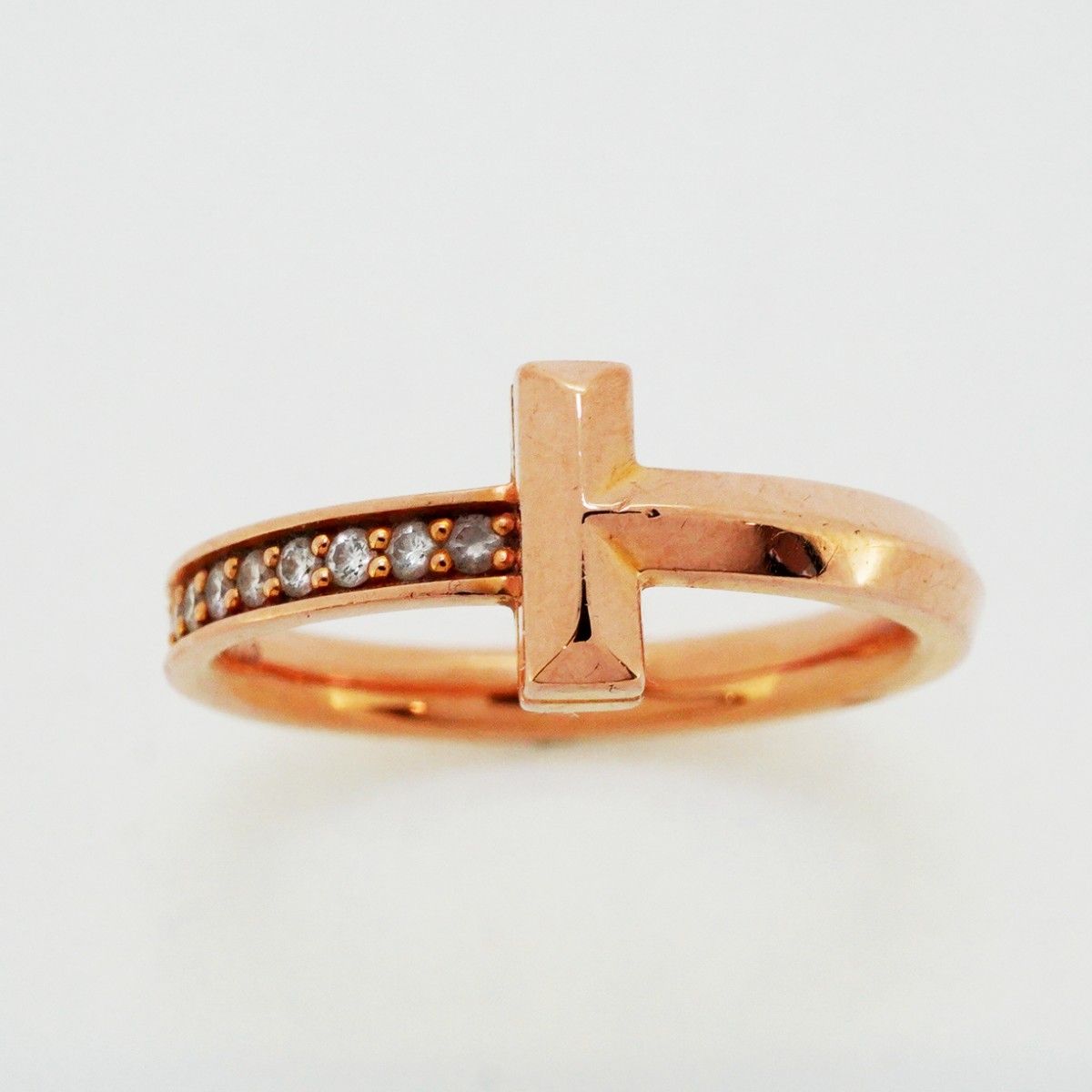 Tiffany & Co Ring T One 18k Pink Gold Diamond — view 2