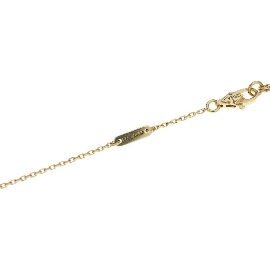 Van Cleef & Arpels Sweet Alhambra Mother of Pearl Necklace Pendant Chain Gold — view 5