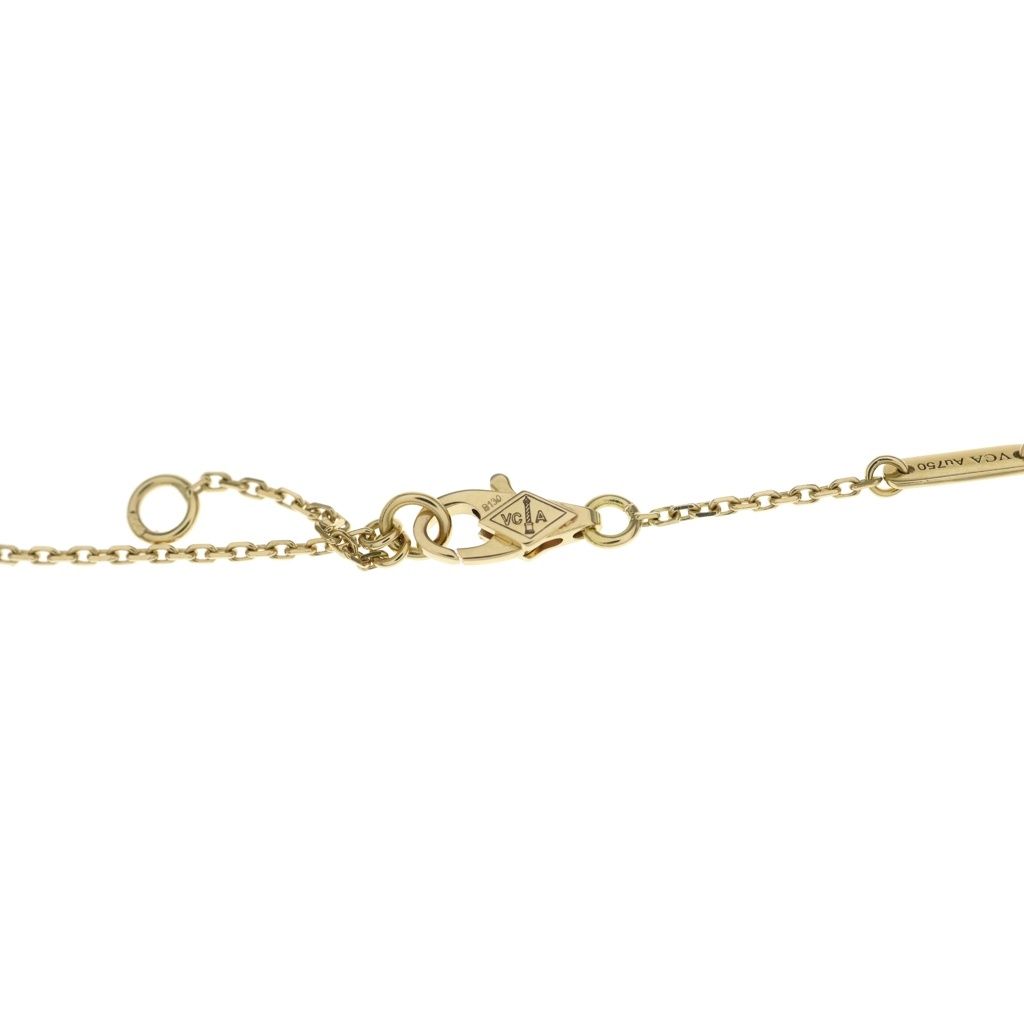 Van Cleef & Arpels Sweet Alhambra Mother of Pearl Necklace Pendant Chain Gold — view 6