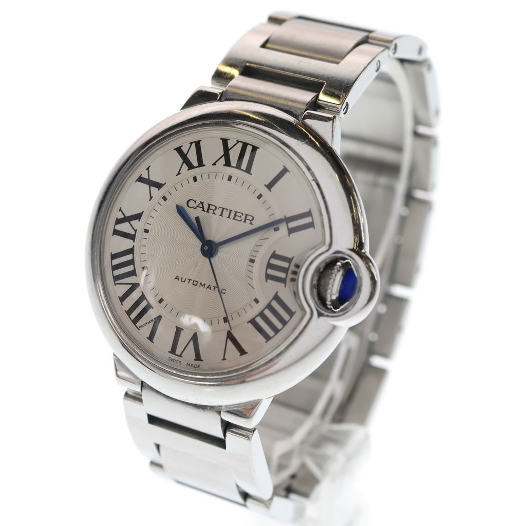 Cartier Baron Blue White Dial Ssat Stainless Steel Automatic Watch — view 4