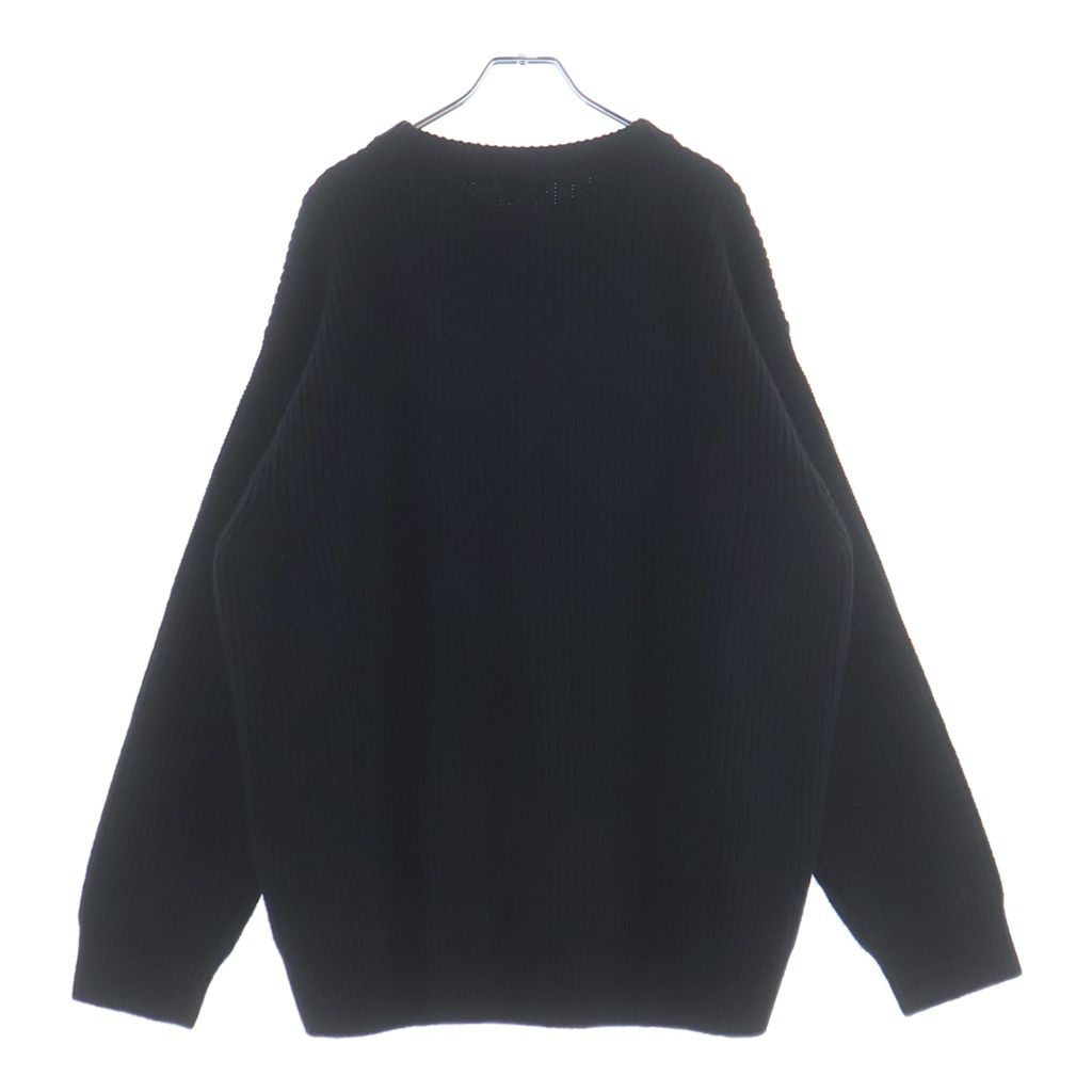 Celine Logo Oversize Ribbed Knit Black Wool Sweater — view 2
