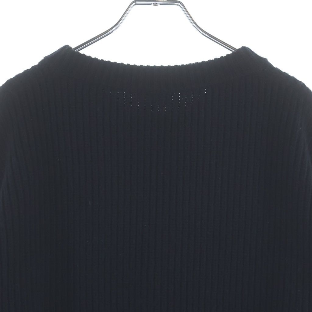 Celine Logo Oversize Ribbed Knit Black Wool Sweater — view 4