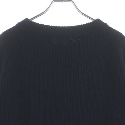 Celine Logo Oversize Ribbed Knit Black Wool Sweater — view 4