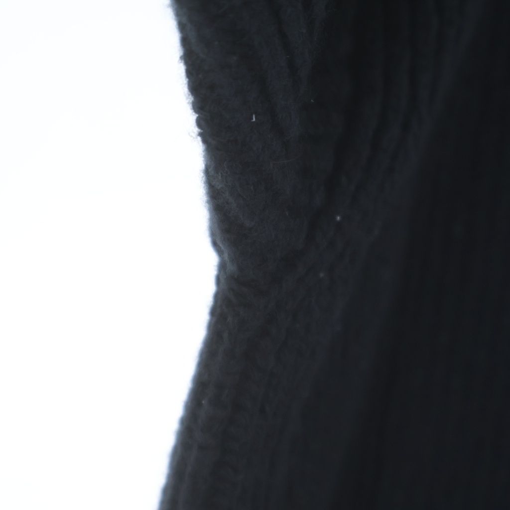 Celine Logo Oversize Ribbed Knit Black Wool Sweater — view 6