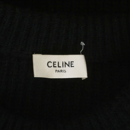 Celine Logo Oversize Ribbed Knit Black Wool Sweater — view 7