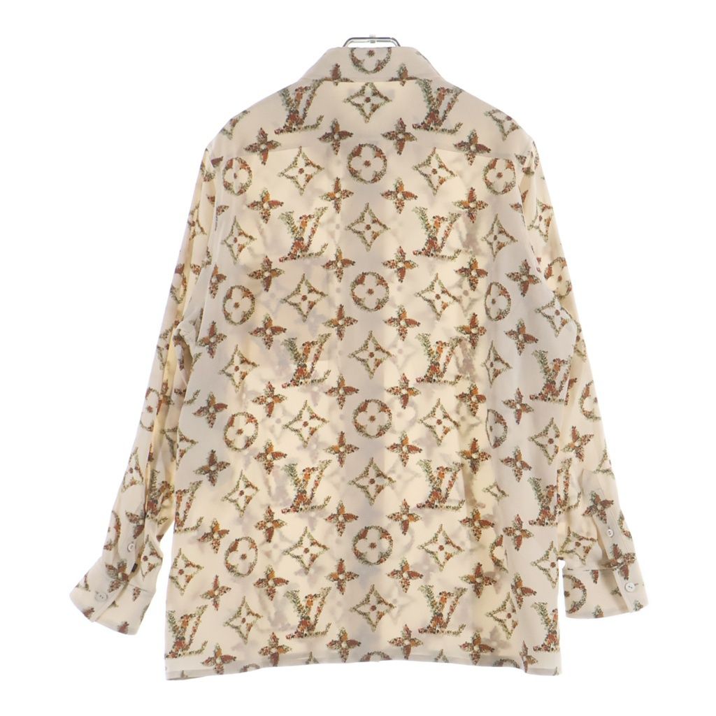 Louis Vuitton Floral Monogram All Over Print Silk Long Sleeve Shirt Ivory Gqo — view 2