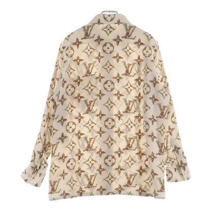 Louis Vuitton Floral Monogram All Over Print Silk Long Sleeve Shirt Ivory Gqo — view 2