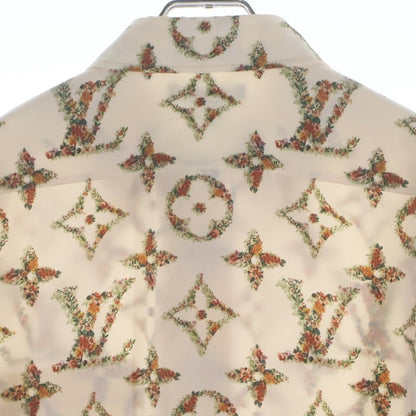Louis Vuitton Floral Monogram All Over Print Silk Long Sleeve Shirt Ivory Gqo — view 4