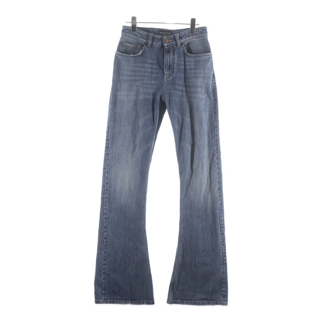 Balenciaga Boots Cut Denim Pants Indigo Blue #xs
