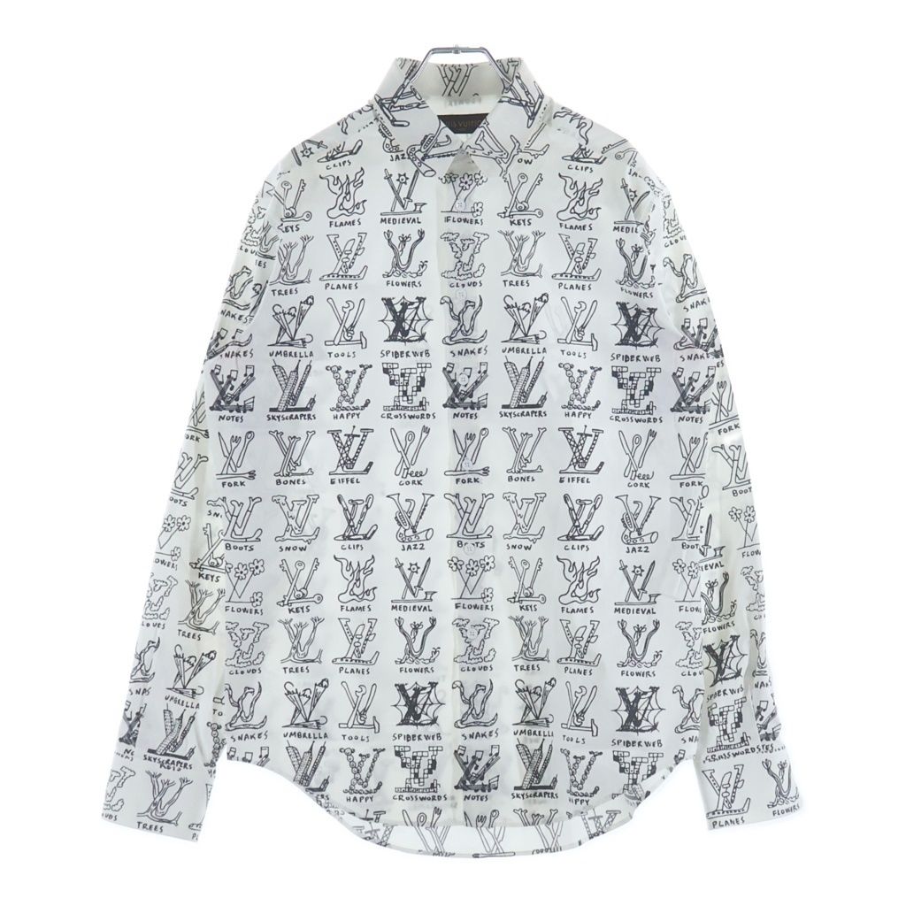Louis Vuitton LV Logo Plays Graphic Cotton Regular Color Long Sleeve Shirt