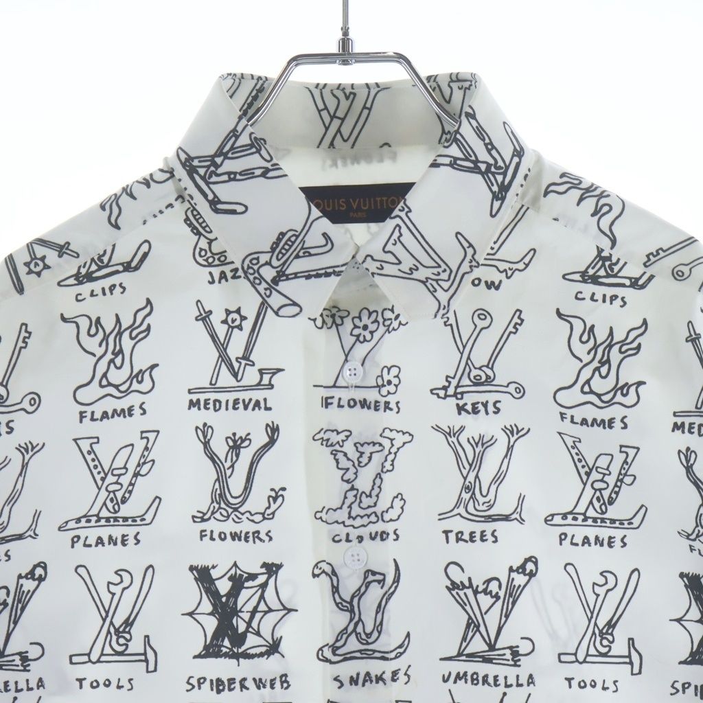Louis Vuitton LV Logo Plays Graphic Cotton Regular Color Long Sleeve Shirt — view 3