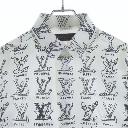 Louis Vuitton LV Logo Plays Graphic Cotton Regular Color Long Sleeve Shirt — view 3
