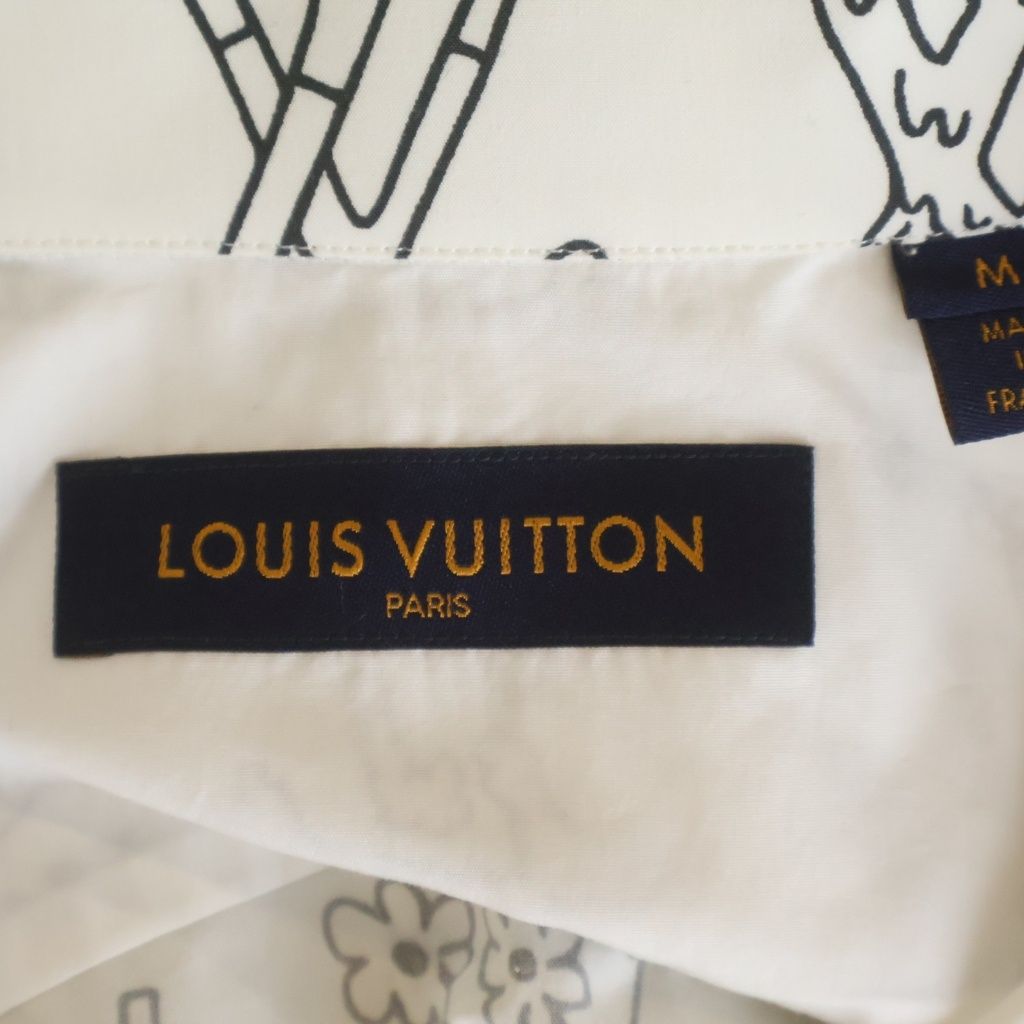 Louis Vuitton LV Logo Plays Graphic Cotton Regular Color Long Sleeve Shirt — view 6