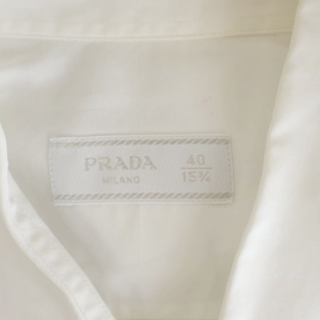 Prada Bianco Popeline Simbol Cotton Shirt Poplin Symbol Tattoo Print — view 6