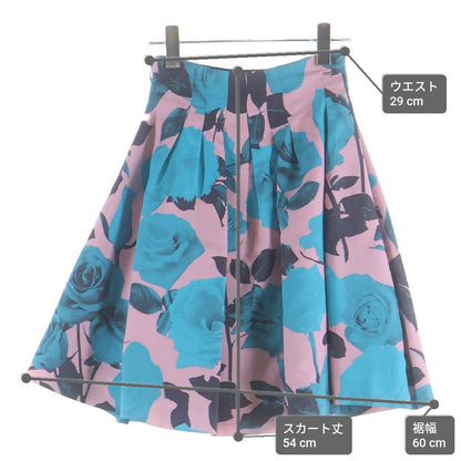 Dior Knee Length Skirt Rose Turquoise Blue Pink 34 — view 9