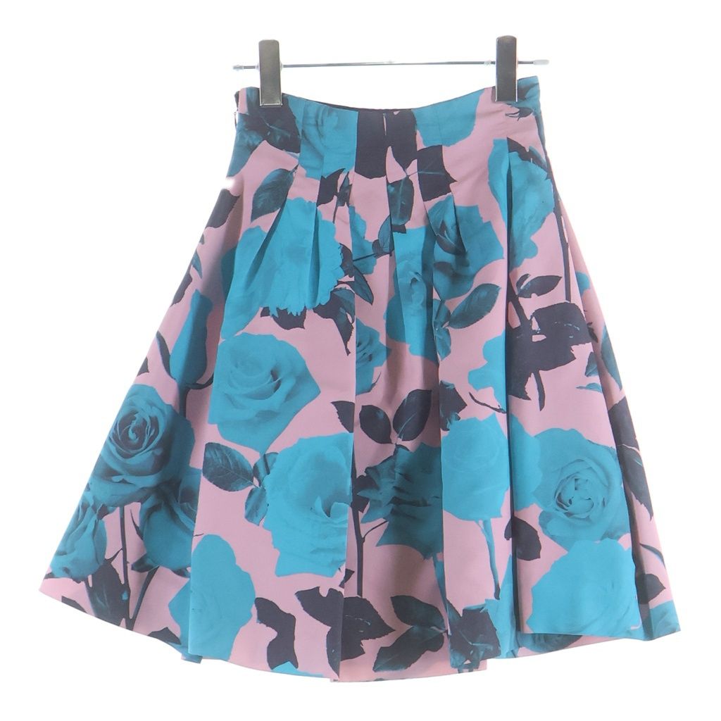 Dior Knee Length Skirt Rose Turquoise Blue Pink 34 — view 2