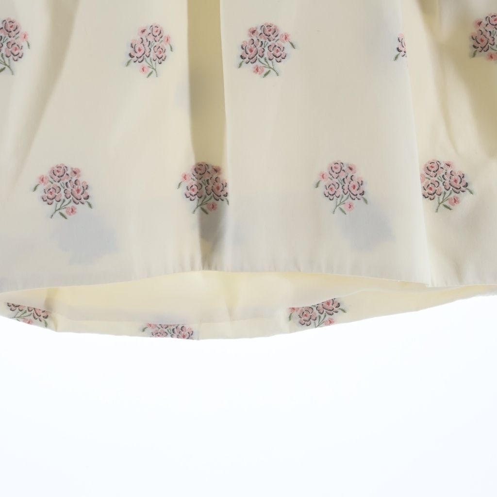 Dior High Waist Floral Print Knee Length Skirt Flower Embroidery Ivory Pink 34 — view 5