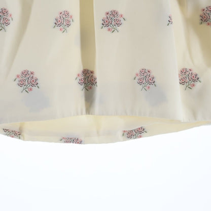 Dior High Waist Floral Print Knee Length Skirt Flower Embroidery Ivory Pink 34 — view 5