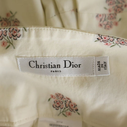Dior High Waist Floral Print Knee Length Skirt Flower Embroidery Ivory Pink 34 — view 7