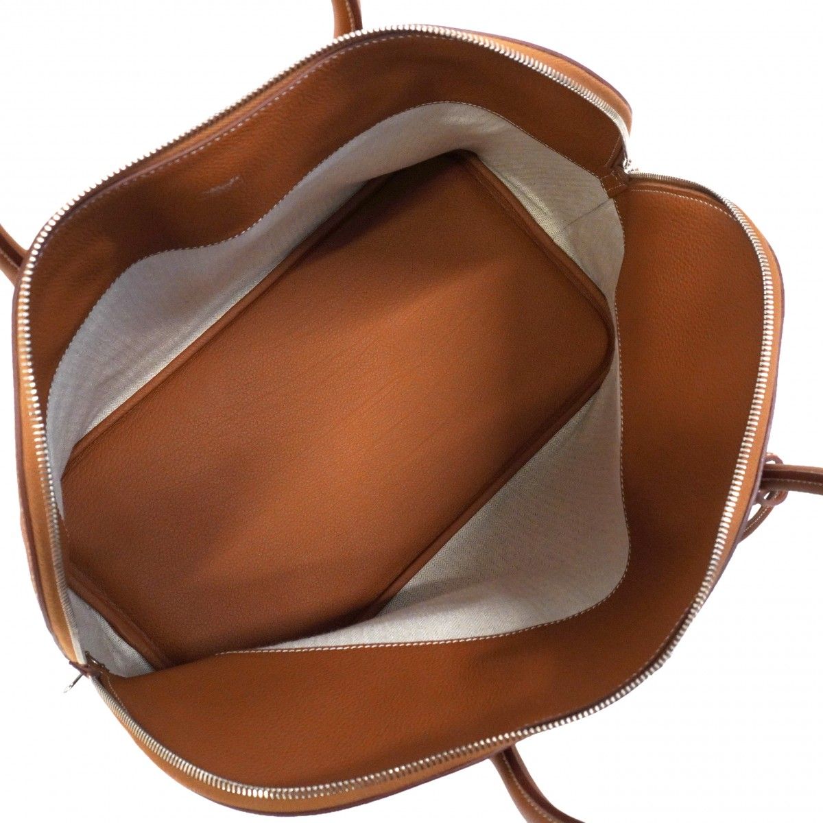 Hermes Handbag Bolide Shark 45 Togo Gold Silver — view 4