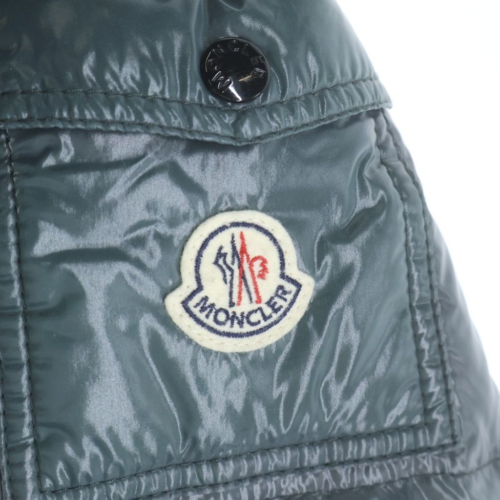 Moncler Moka Hooded Down Jacket Long Coat Gray — view 6