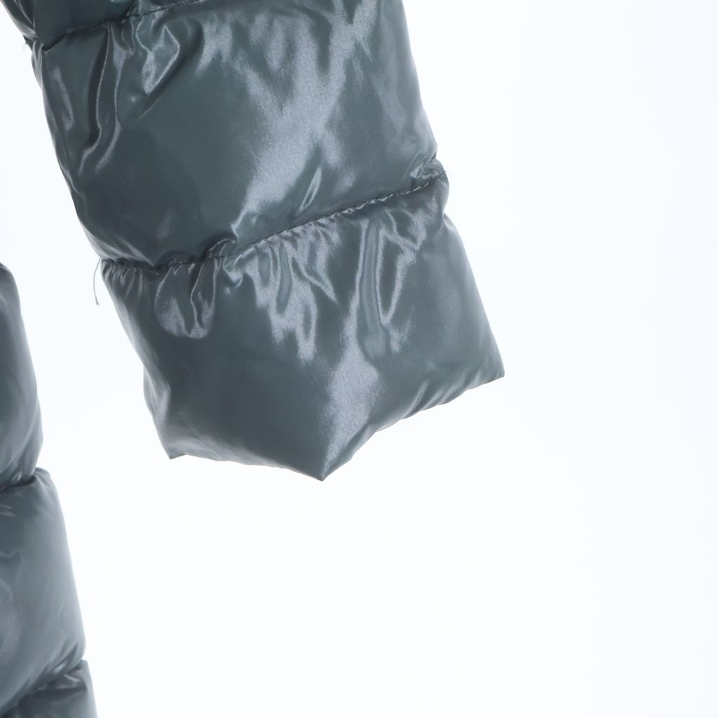 Moncler Moka Hooded Down Jacket Long Coat Gray — view 5