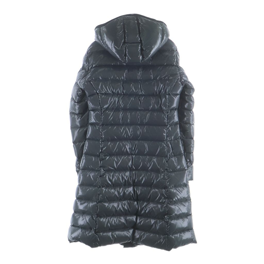 Moncler Moka Hooded Down Jacket Long Coat Gray — view 2