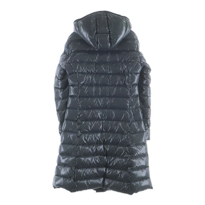 Moncler Moka Hooded Down Jacket Long Coat Gray — view 2