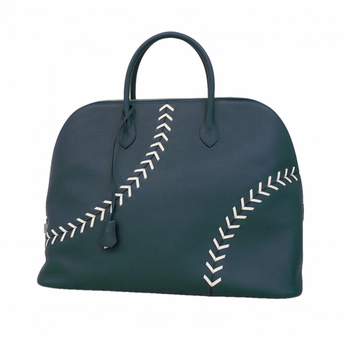 Hermes Handbag Bolide 45 Baseball Evercolor Blue Domart Silver