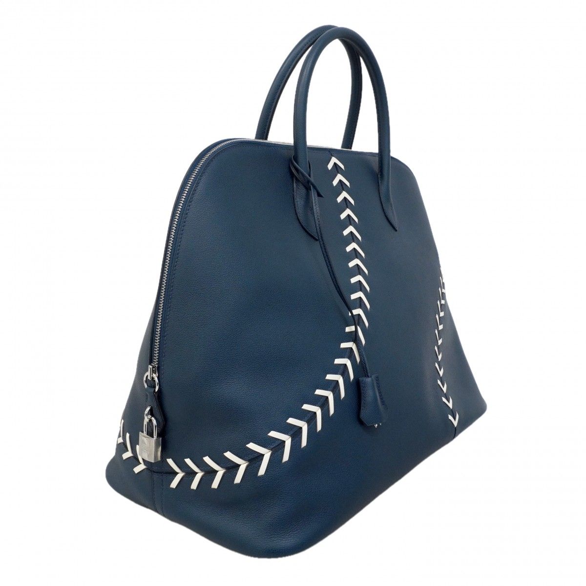 Hermes Handbag Bolide 45 Baseball Evercolor Blue Domart Silver — view 2