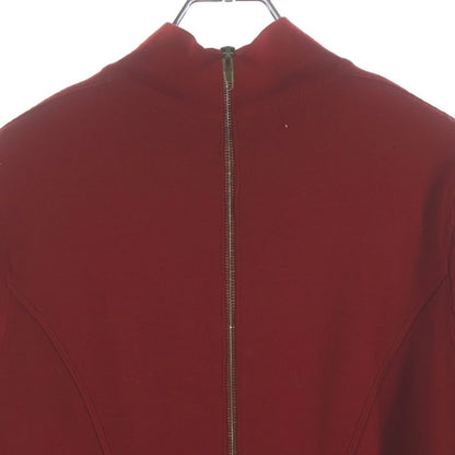 Chanel CC Logo Chain Button Back Zip Wool Knit Long Dress Red — view 4