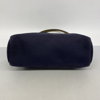 Hermes Handbag MM Toile Officier Navy Silver — view 3