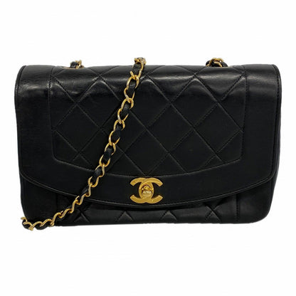 Chanel Shoulder Bag Diana Lambskin Black Gold