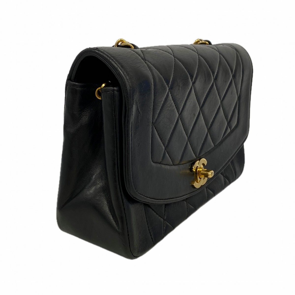 Chanel Shoulder Bag Diana Lambskin Black Gold — view 2